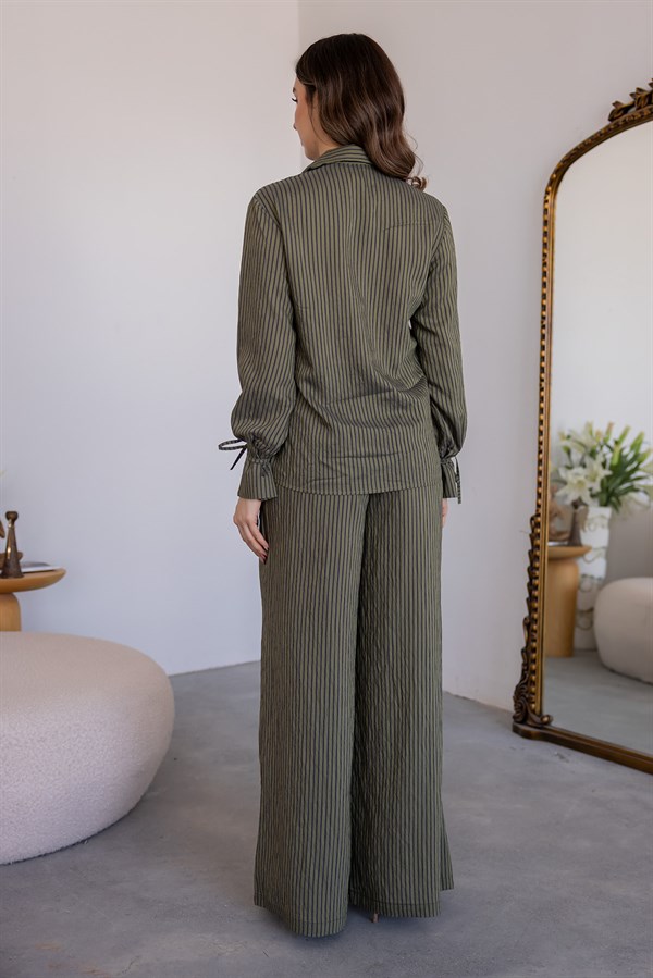 Çizgili Premium Takım - HAKİ