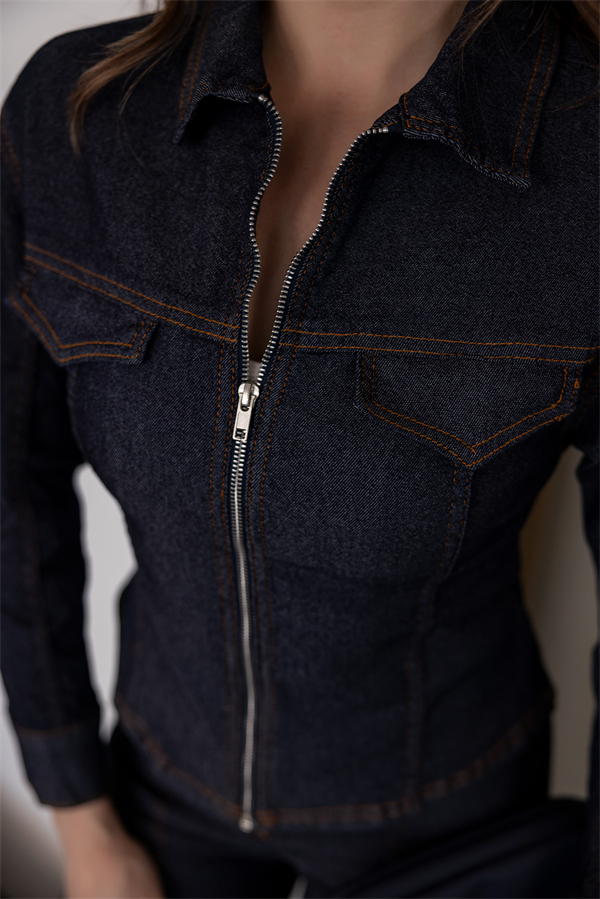 Denim Ceket Pantolon Takım - LACİVERT