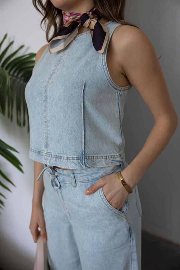 Denim İkili Takım - BUZ MAVİ