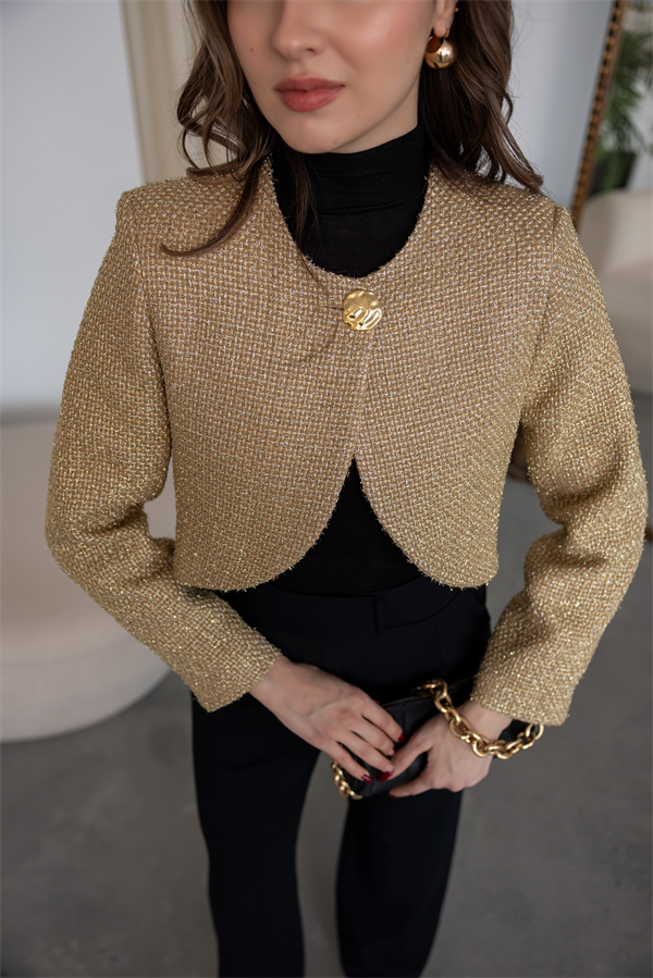 Dokulu Ceket - GOLD