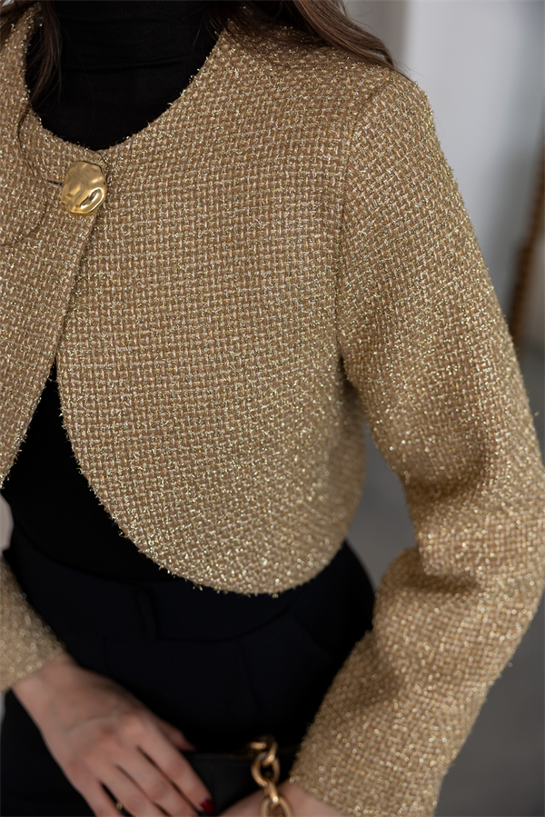 Dokulu Ceket - GOLD