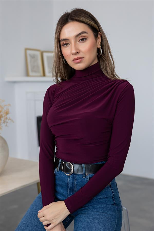 Drapeli Basic Bluz - MÜRDÜM