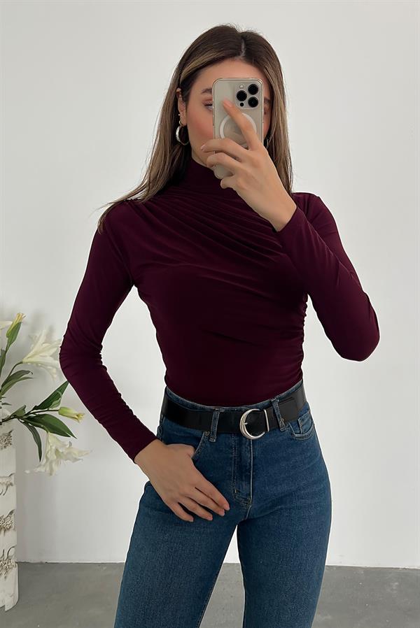 Drapeli Basic Bluz - MÜRDÜM