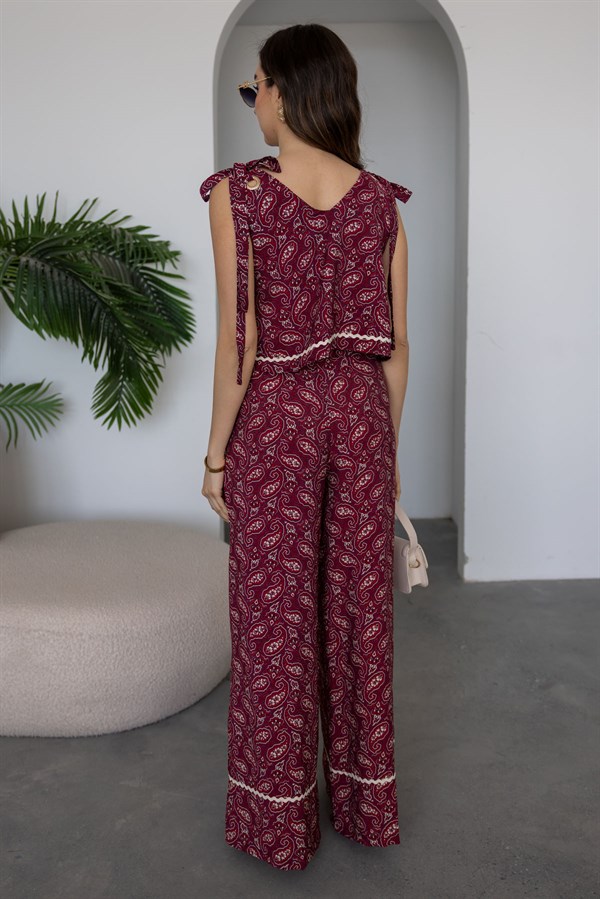 Etnik Desenli Takım - BORDO