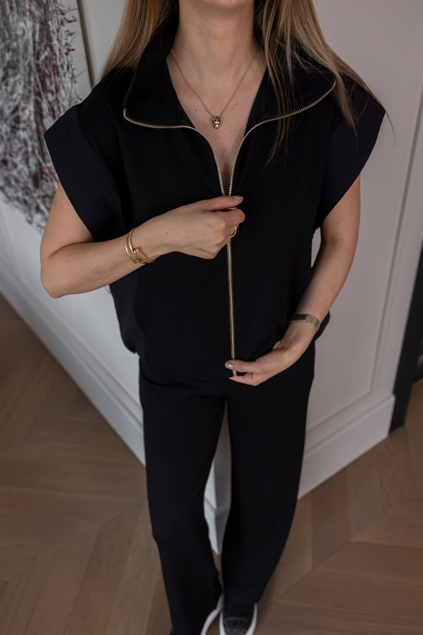 Fermuarlı Paraşüt Takım - SİYAH