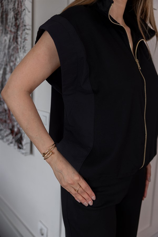 Fermuarlı Paraşüt Takım - SİYAH