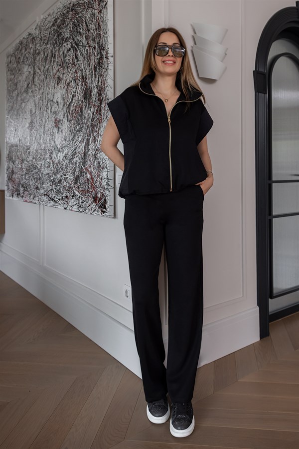 Fermuarlı Paraşüt Takım - SİYAH