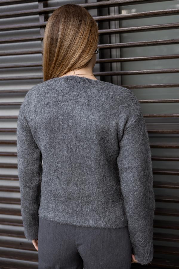 Fırfır Detaylı Hırka - ANTRASİT