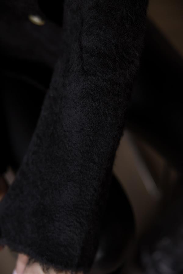 Fırfır Detaylı Hırka - SİYAH