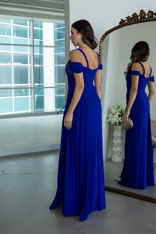 Göğüs Taş Detaylı Abiye - SAKS