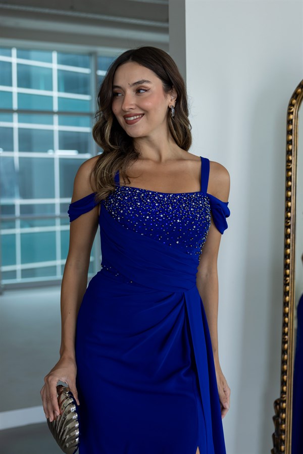 Göğüs Taş Detaylı Abiye - SAKS