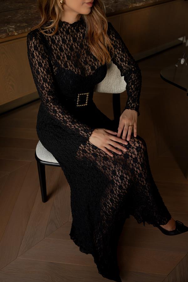 Güpürlü Dantel Takım - SİYAH