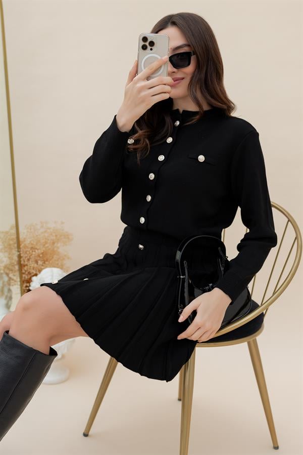 Knit Set with Cardigan - Cream