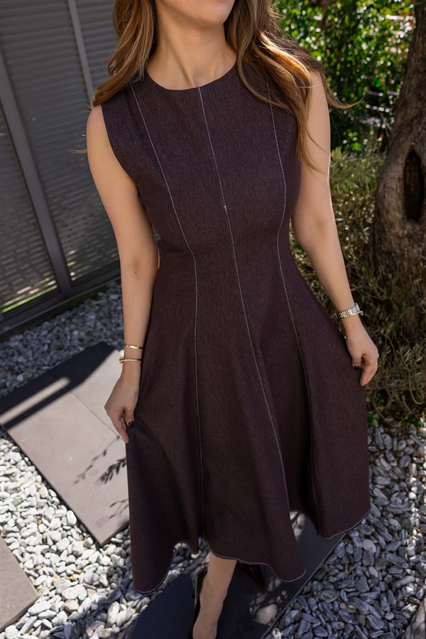 İkili Denim Takım - KAHVERENGİ