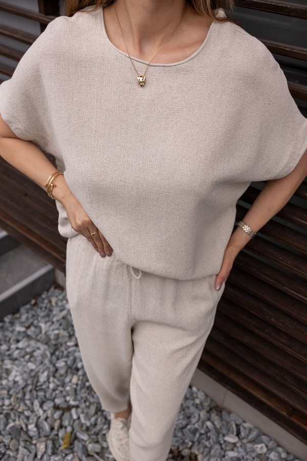 İkili Keten Takım - TAŞ