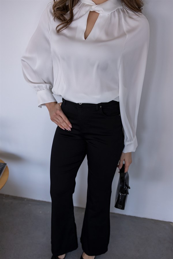 İspanyol Paça jean - SİYAH