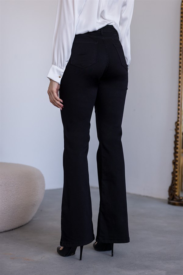 İspanyol Paça jean - SİYAH