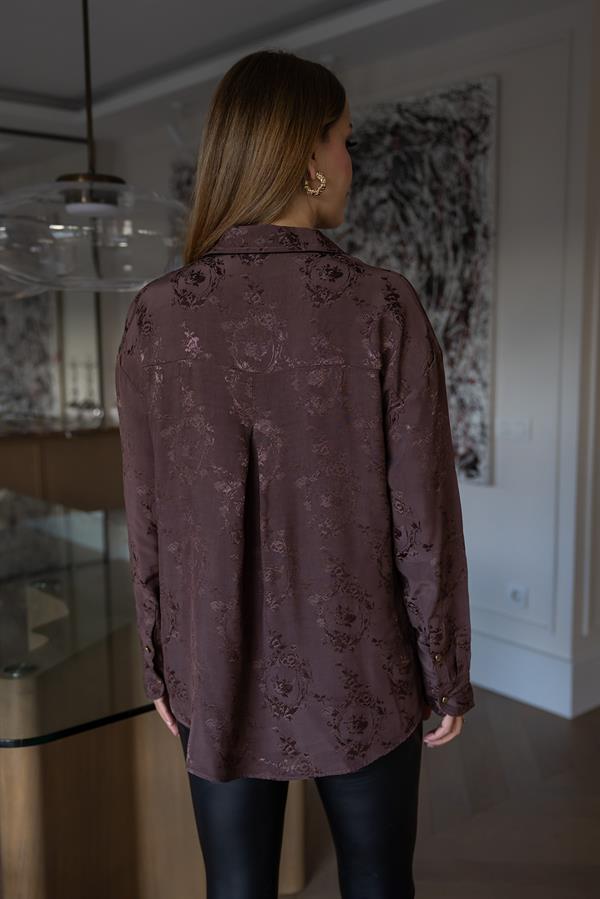 Jakarlı Gömlek - KAHVERENGİ