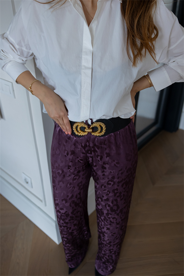 Jakarlı Saten Pantolon - MÜRDÜM