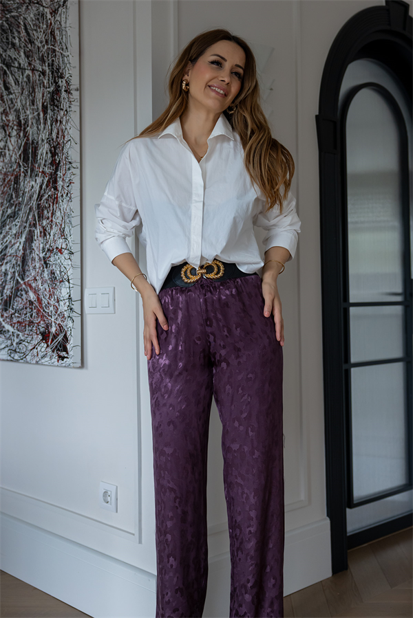 Jakarlı Saten Pantolon - MÜRDÜM