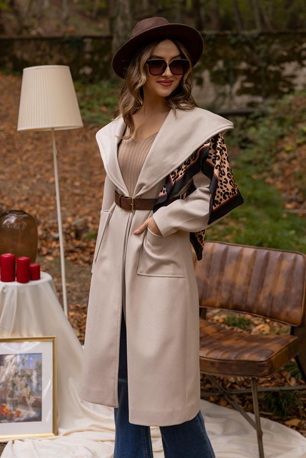 Kapüşonlu Kaşe Kaban - TAŞ