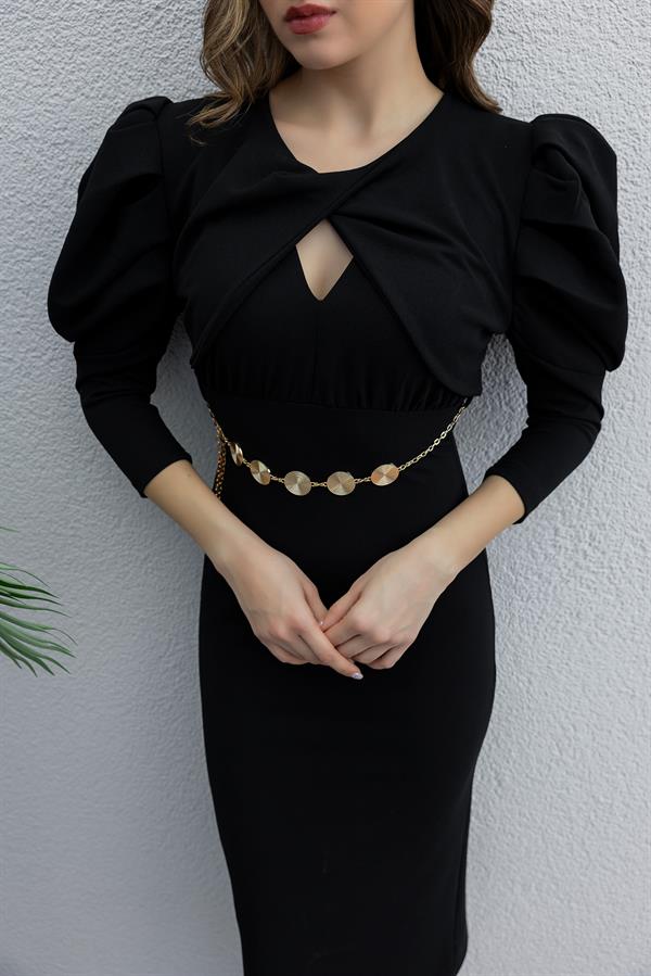 Karpuz Kol Elbise - SİYAH