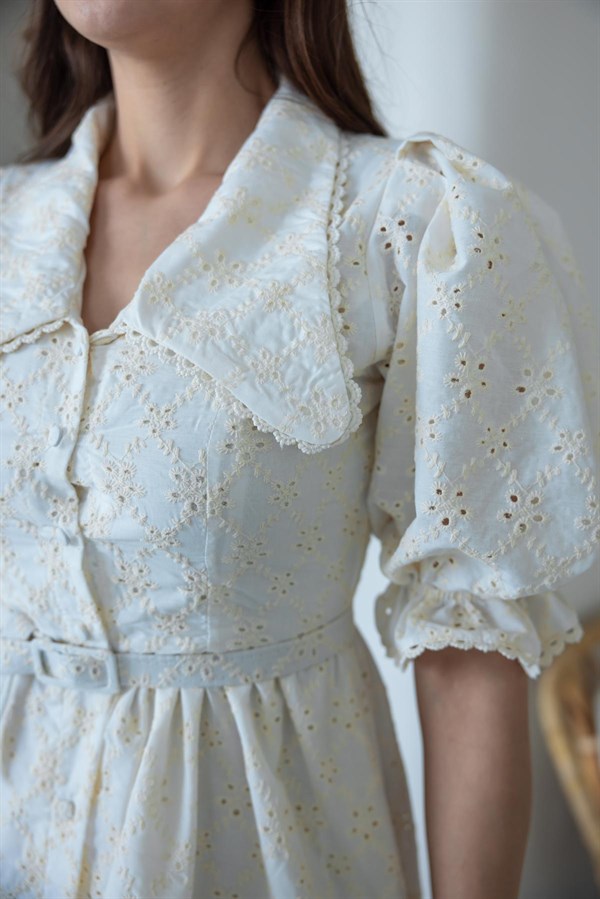 Kemerli Brode Elbise - BEJ