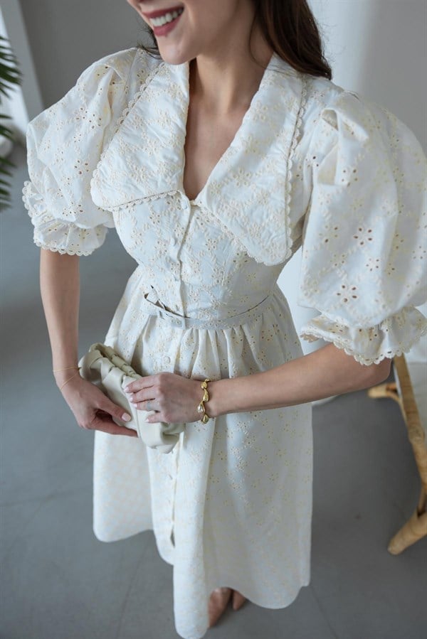 Kemerli Brode Elbise - BEJ