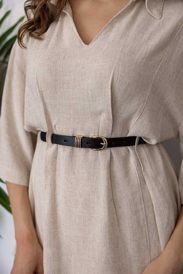 Kemerli Keten Takım - BEJ