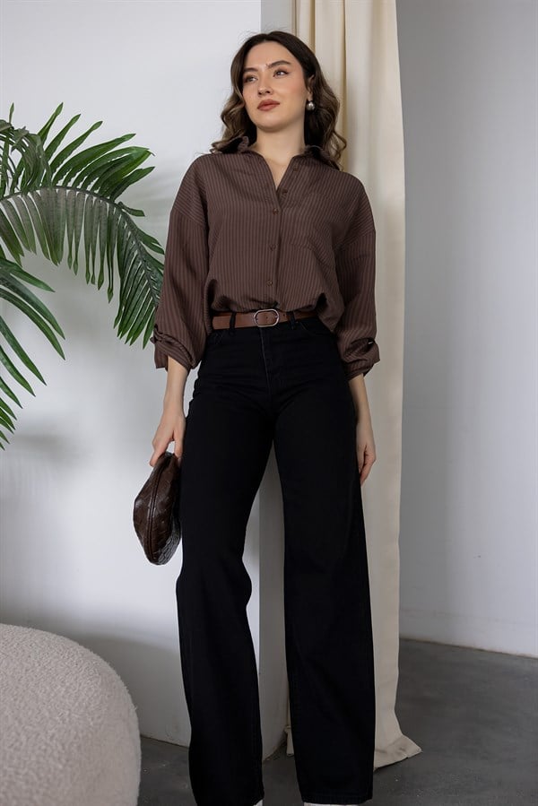 Kemerli Mom Jean - SİYAH