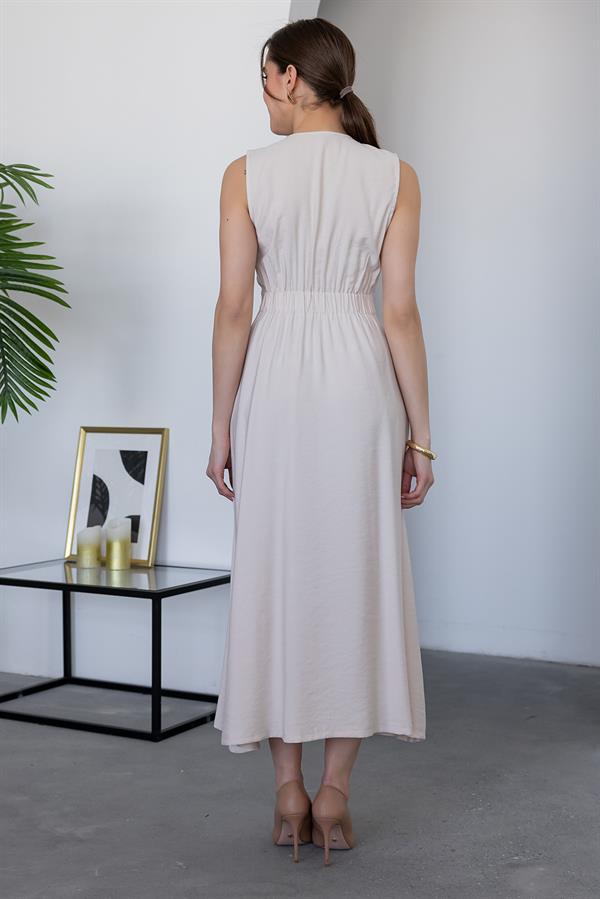 Keten Anvelop Elbise - TAŞ