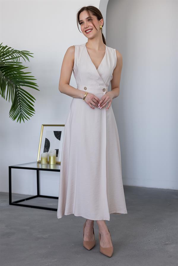 Keten Anvelop Elbise - TAŞ