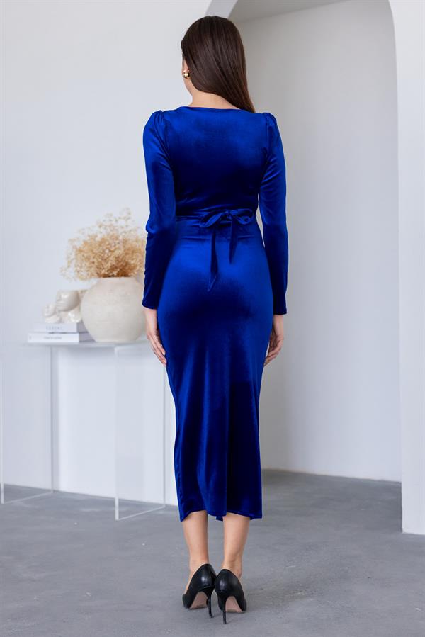 Kuşaklı Kadife Abiye - SAKS