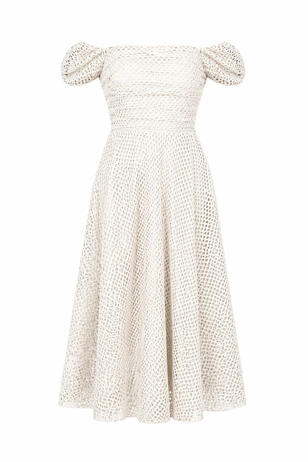 Madonna Yaka Simli Abiye - KREM