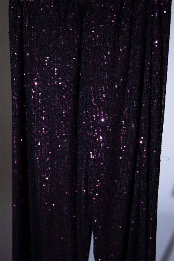 Payetli Pantolon - BORDO