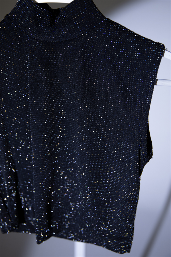 MGZ Simli Crop - SİYAH