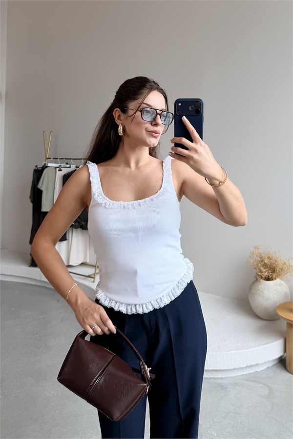MGZ U Yaka Dantelli Atlet - BEYAZ