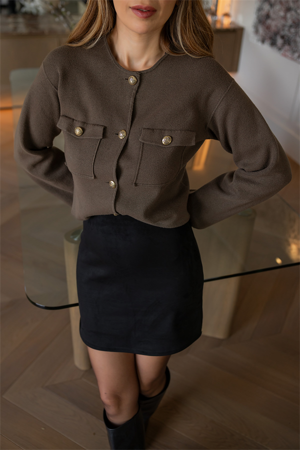 Mini Süet Etek - SİYAH