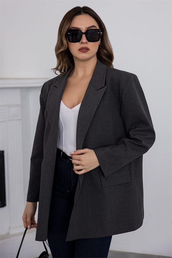 Oversize Blazer Ceket - ANTRASİT