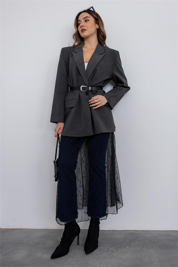 Oversize Blazer Ceket - ANTRASİT