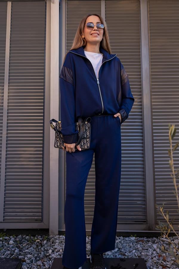 Paraşüt Detaylı Modal Takım - LACİVERT