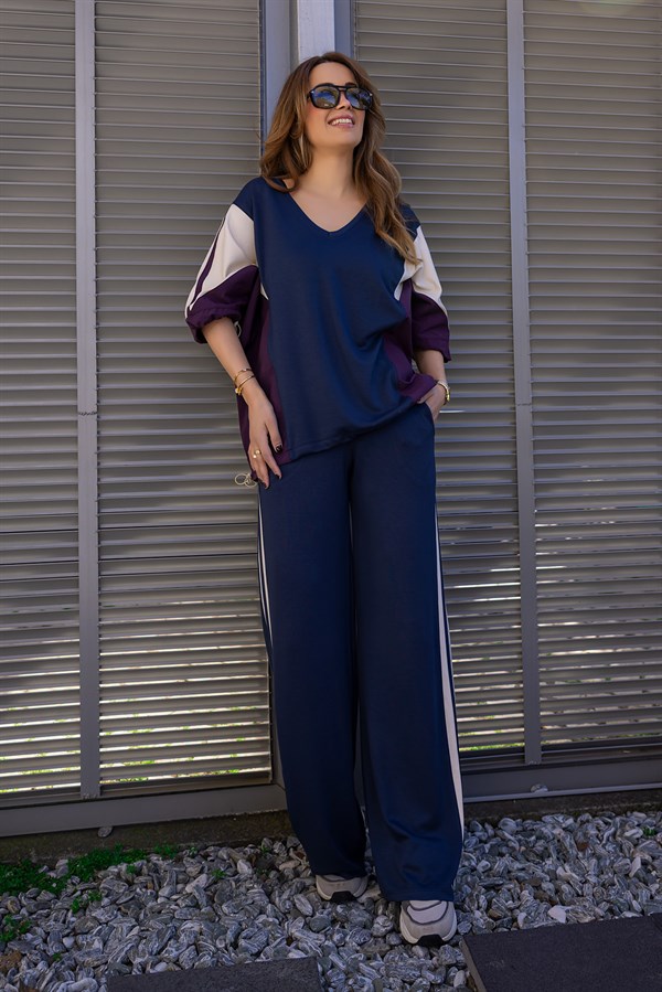 Parçalı Modal Takım - LACİVERT