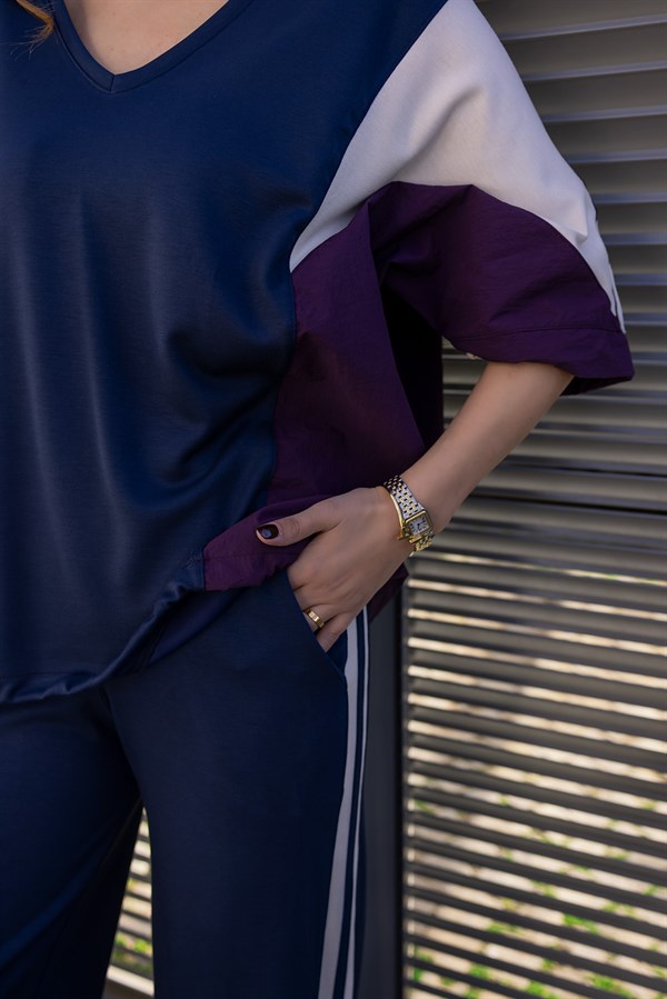 Parçalı Modal Takım - LACİVERT