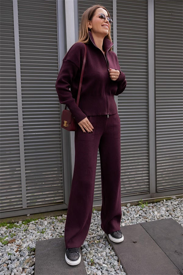 Premium Çift Fermuarlı Takım - BORDO