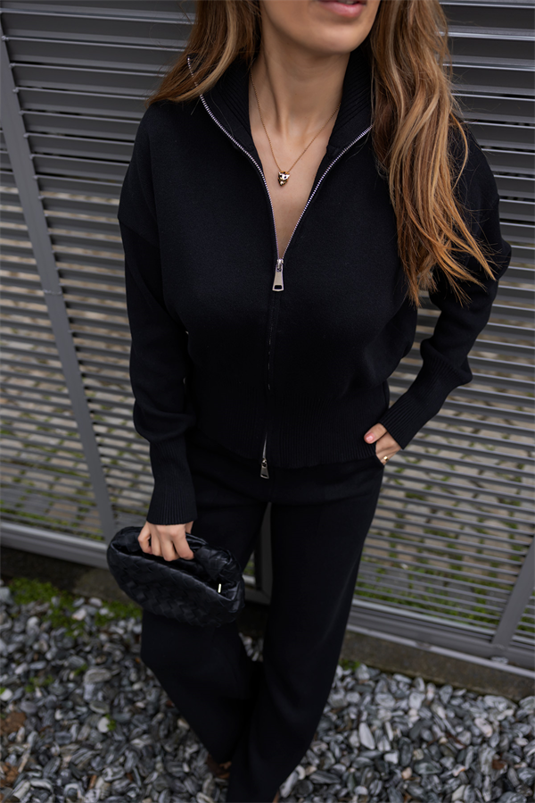 Premium Çift Fermuarlı Takım - SİYAH