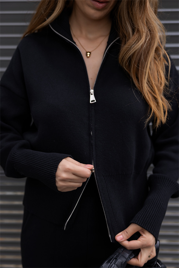 Premium Çift Fermuarlı Takım - SİYAH