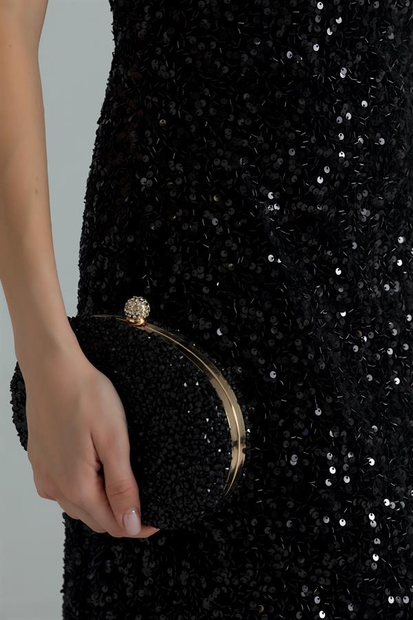 Premium Payetli Elbise - SİYAH