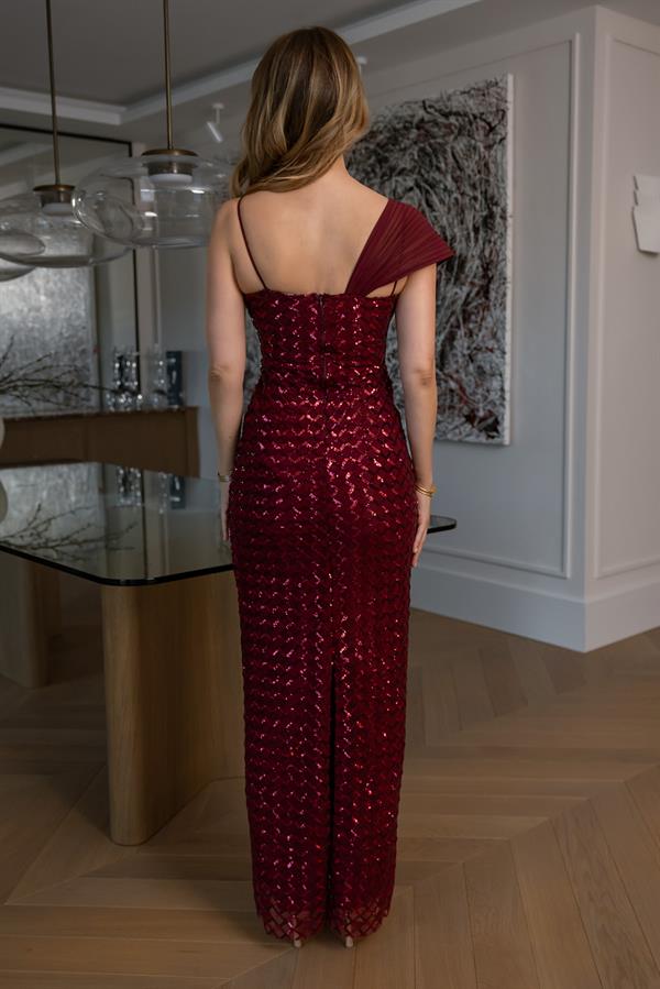 Pul Payet Misinalı Abiye - BORDO