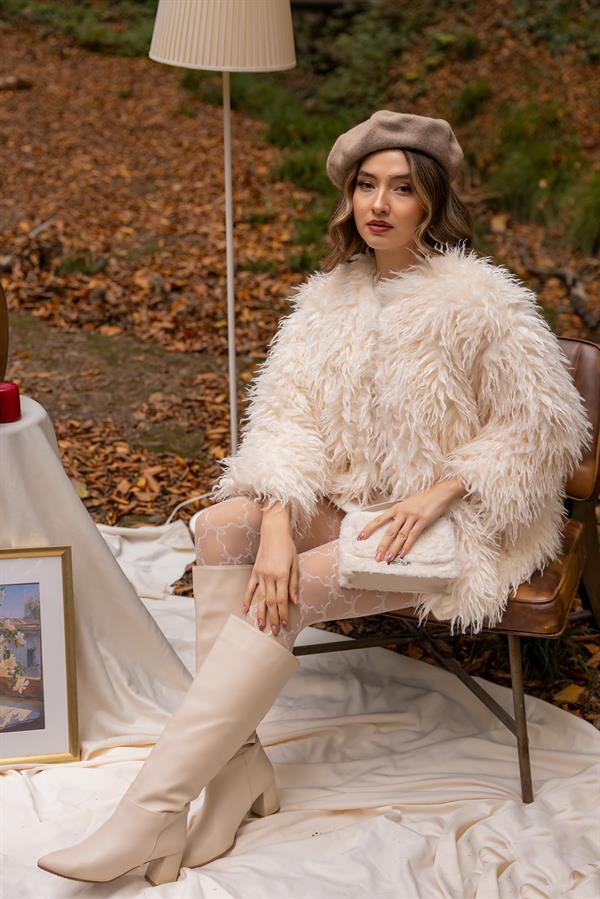 Saçaklı Kürk - KREM