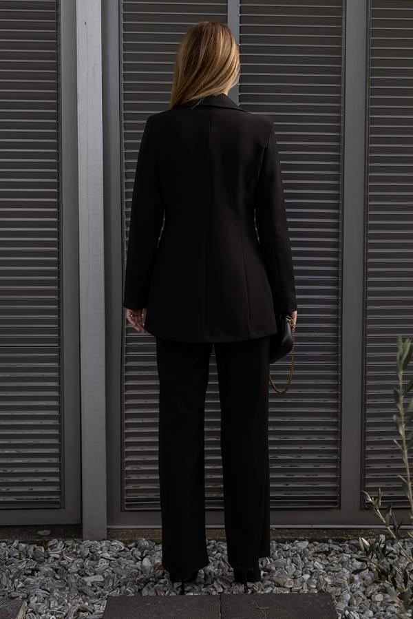 Şal Yaka Blazer Takım - SİYAH